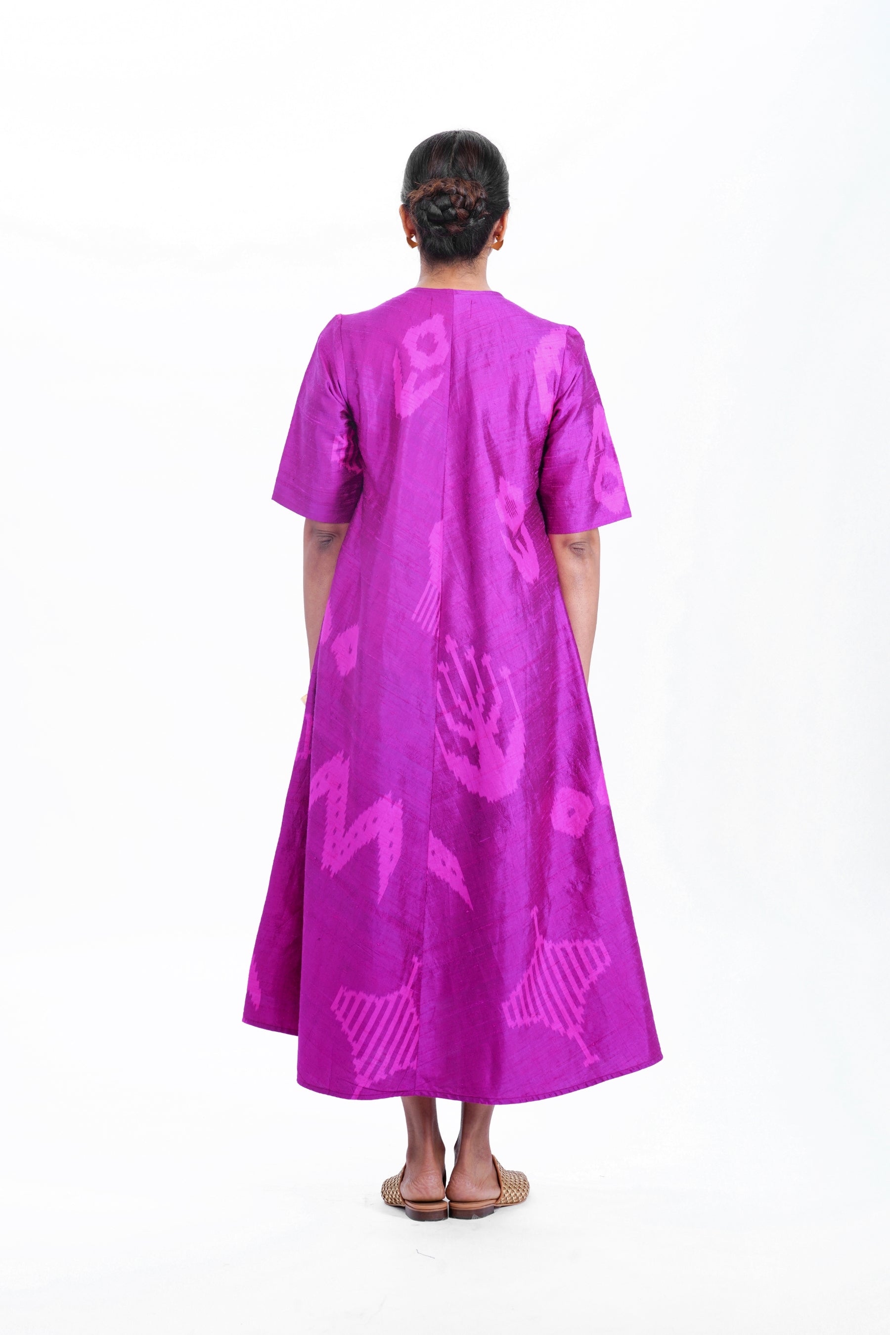 TOURMALINE BIAS BUTTON DRESS