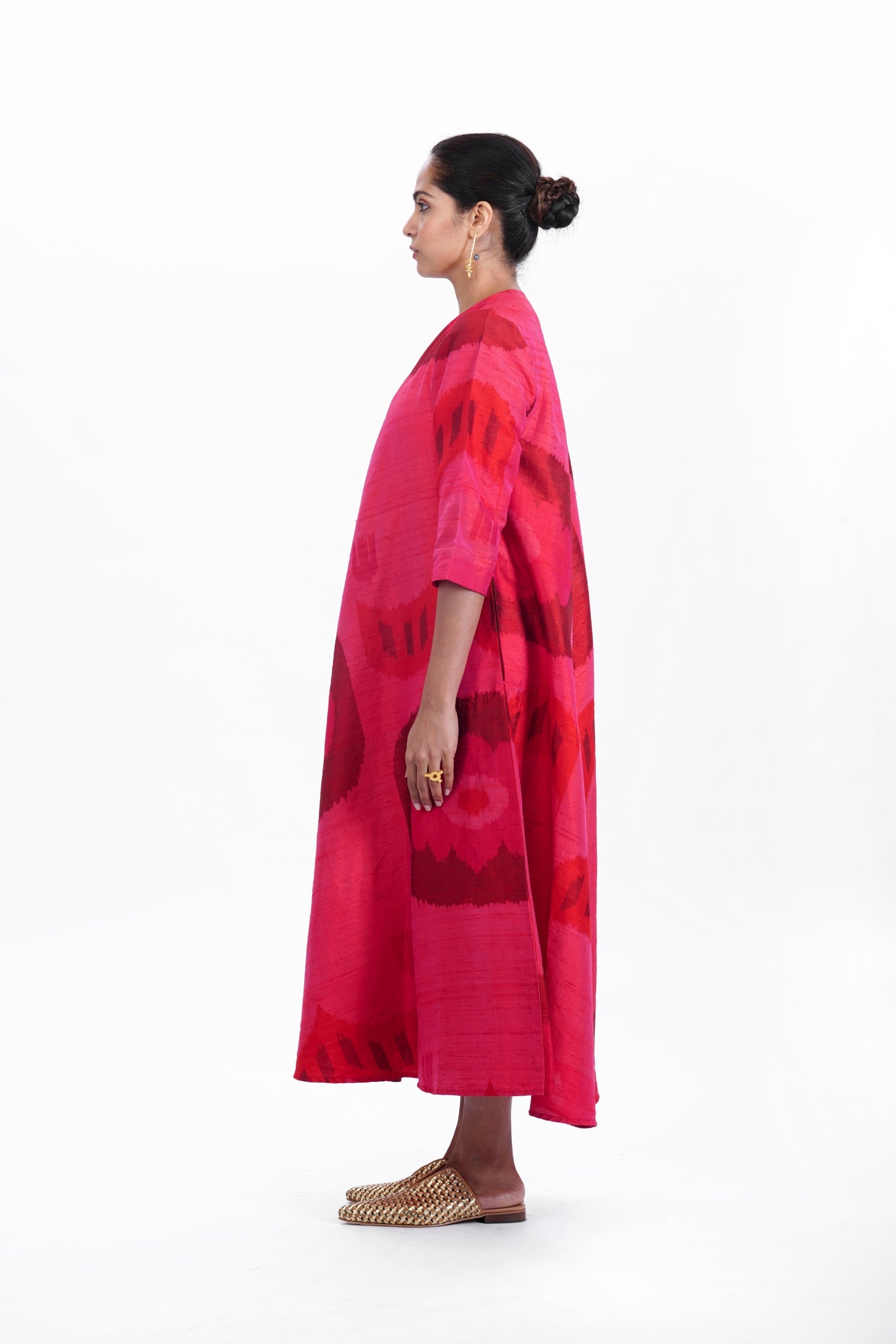 GULAAB BIAS BUTTON DRESS