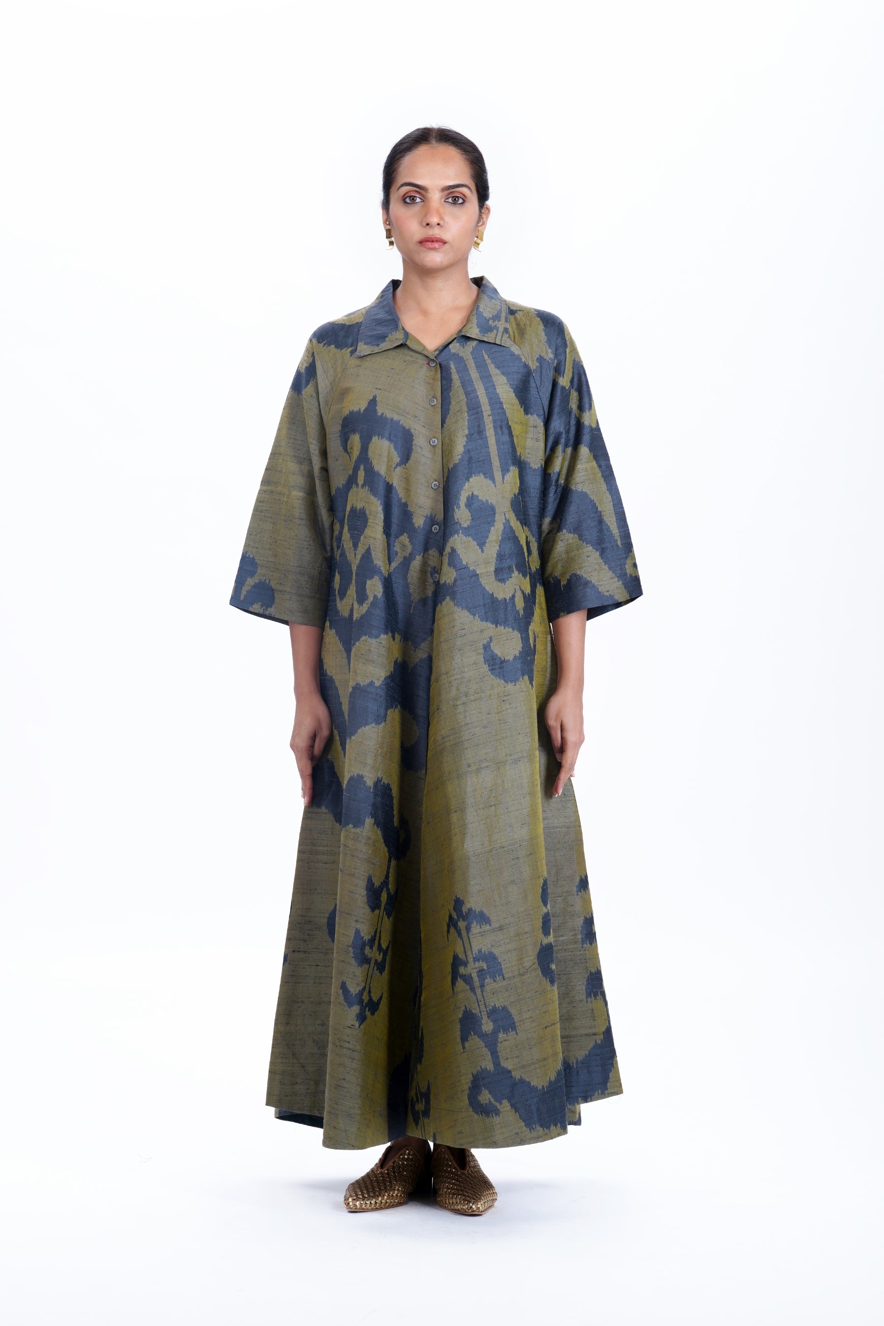 HINA ANTIFIT COLLARED MAXI
