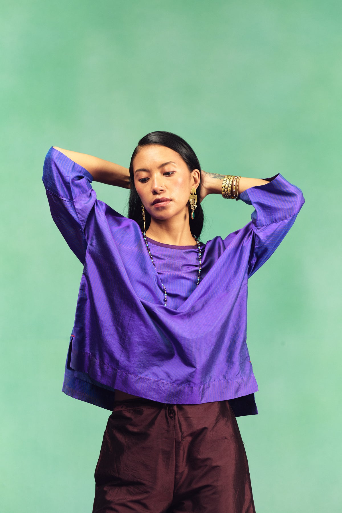 قميص كتان بقصّة مربعة - التشكيلة الحالية