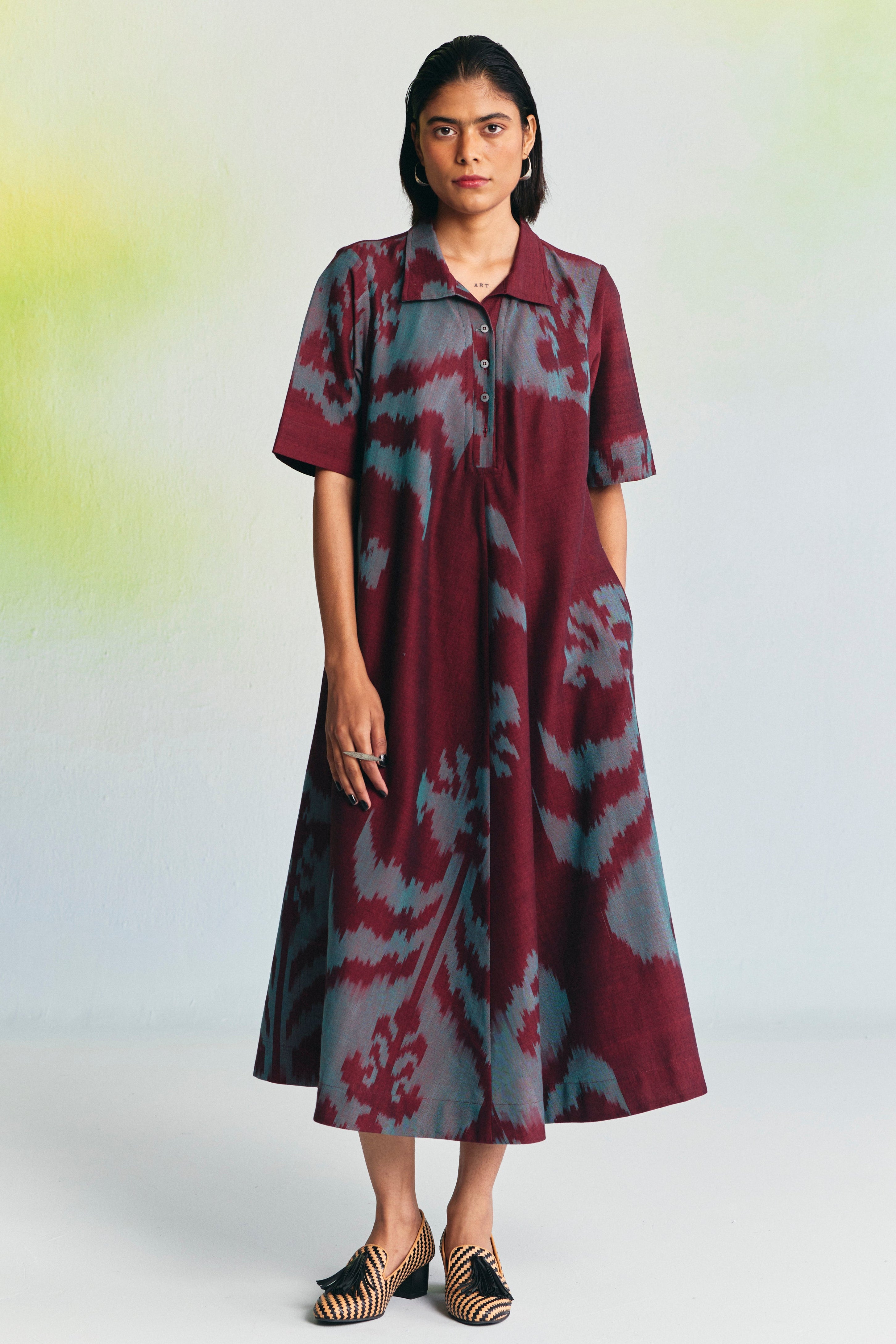 GLAZE COLLARED MAXI