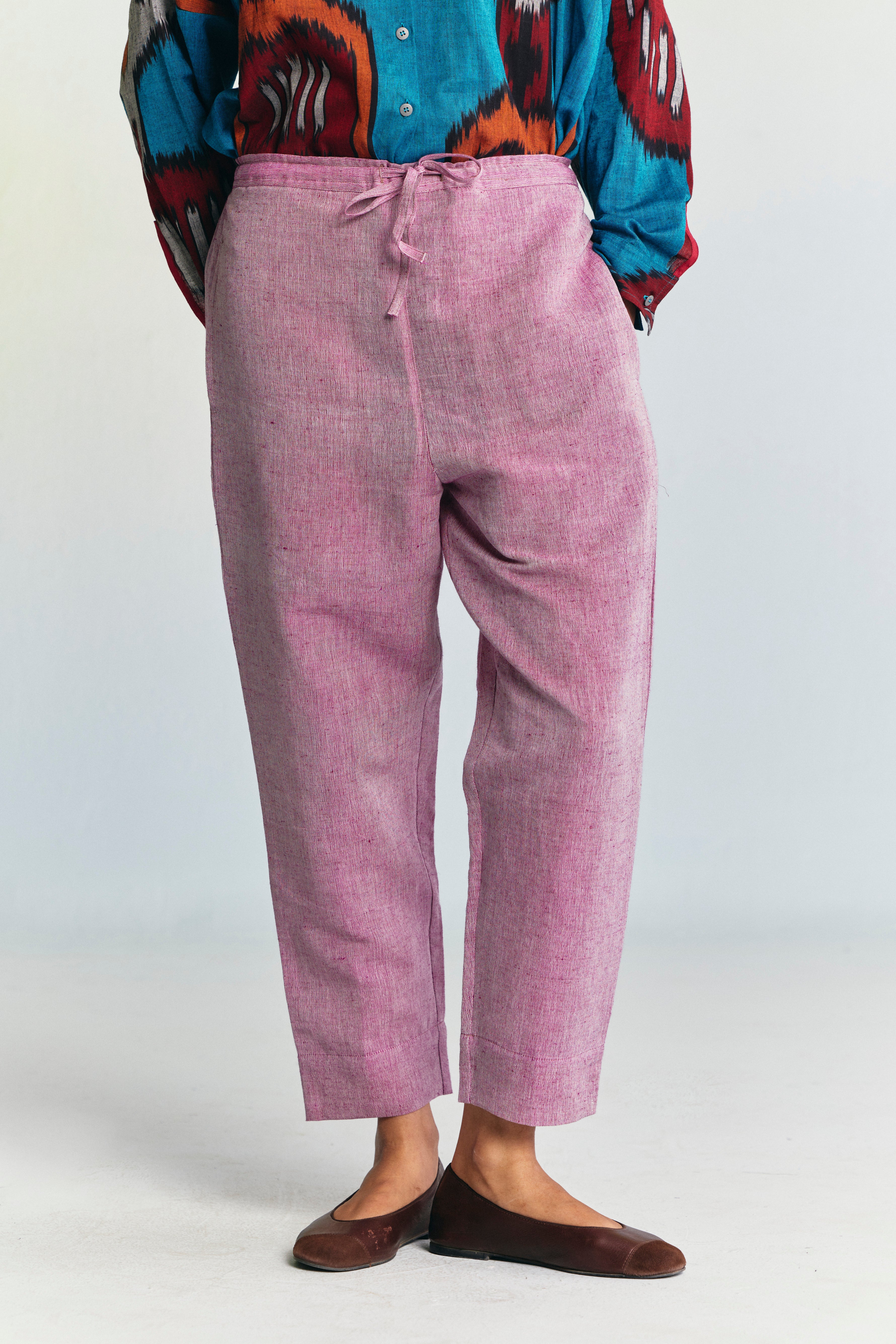 LAVENDER LINEN STRAIGHT PANT