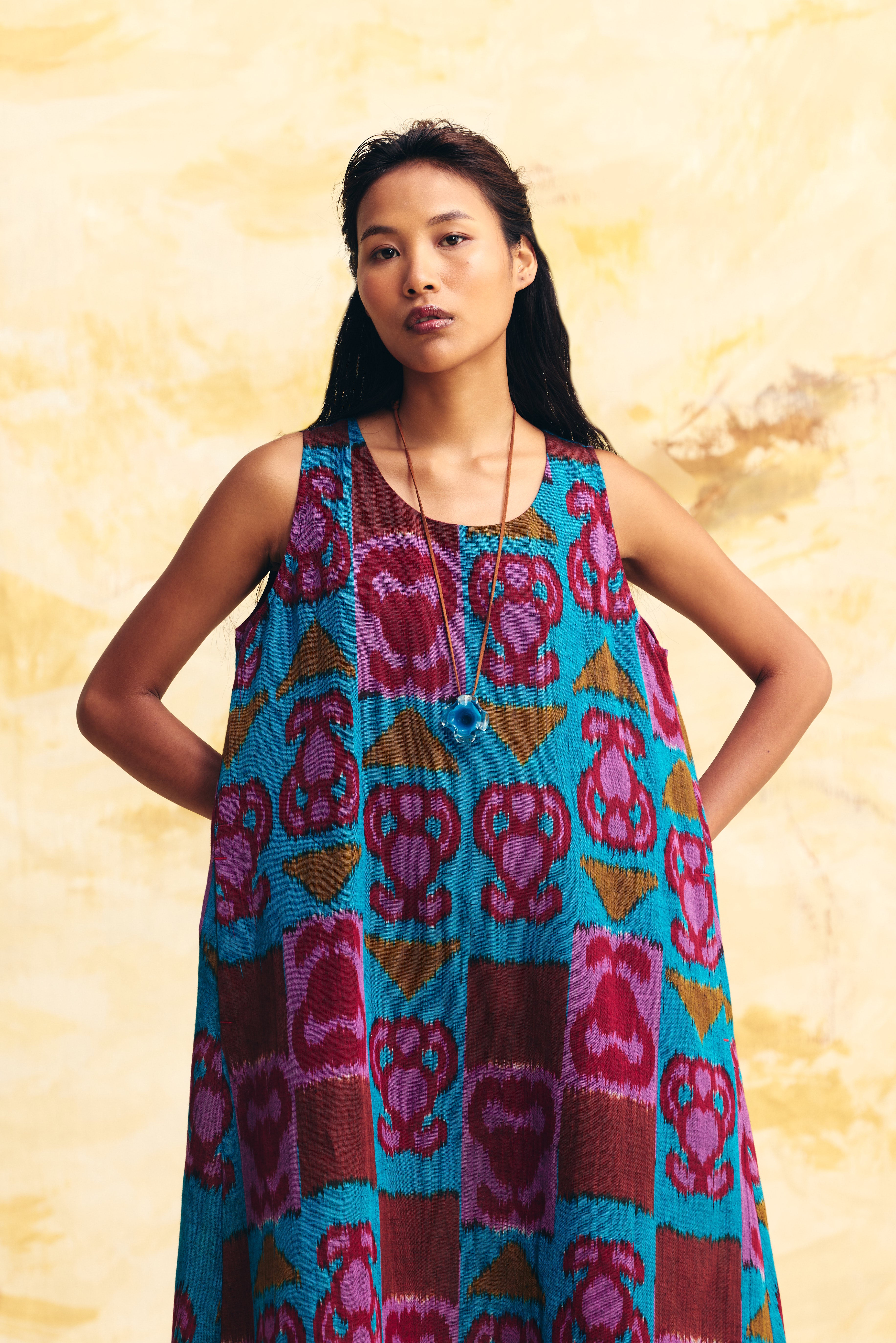 CURRENT LINEN SLEVELESS DRESS