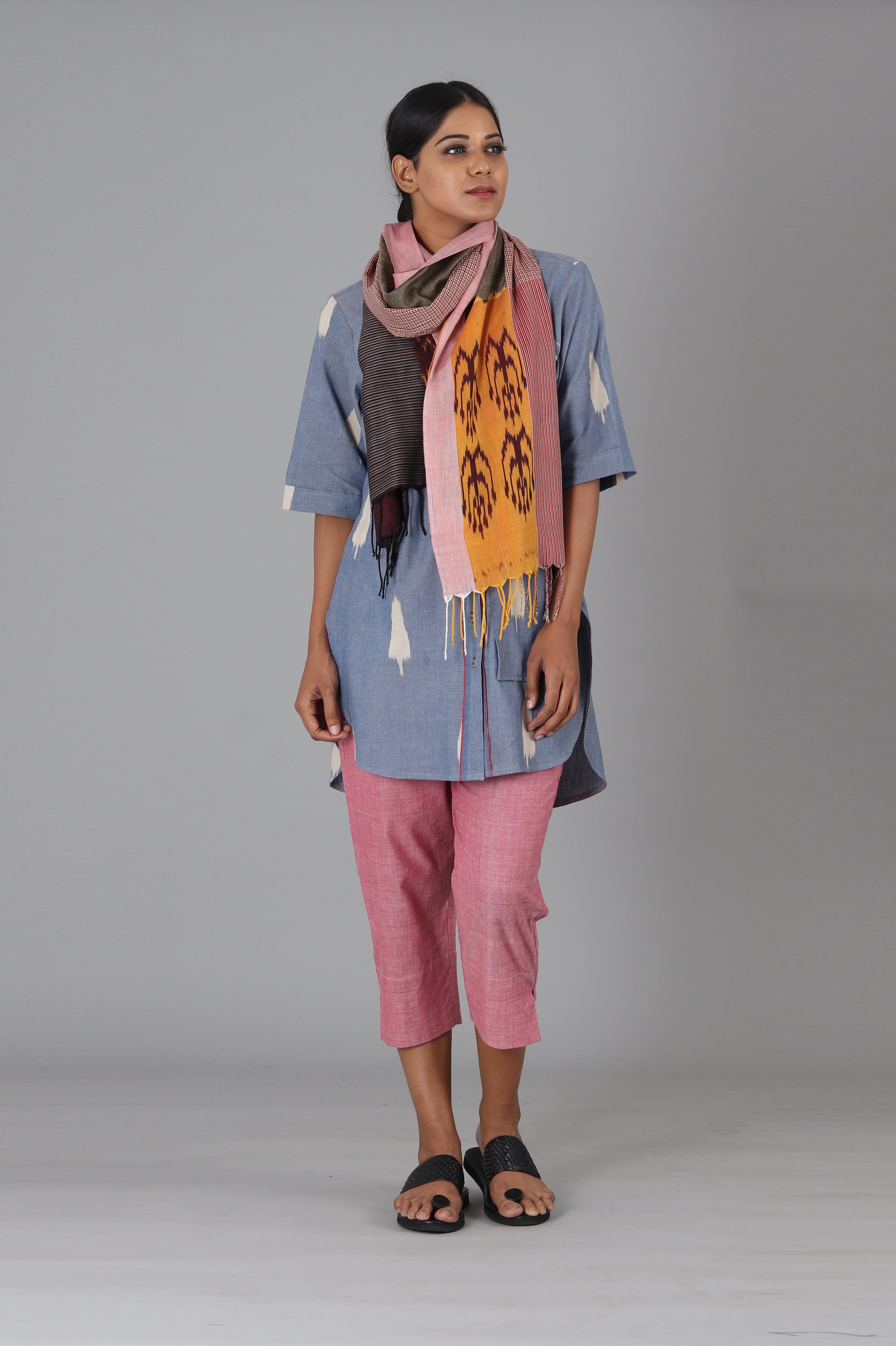 Blue Leaf Tunic Top