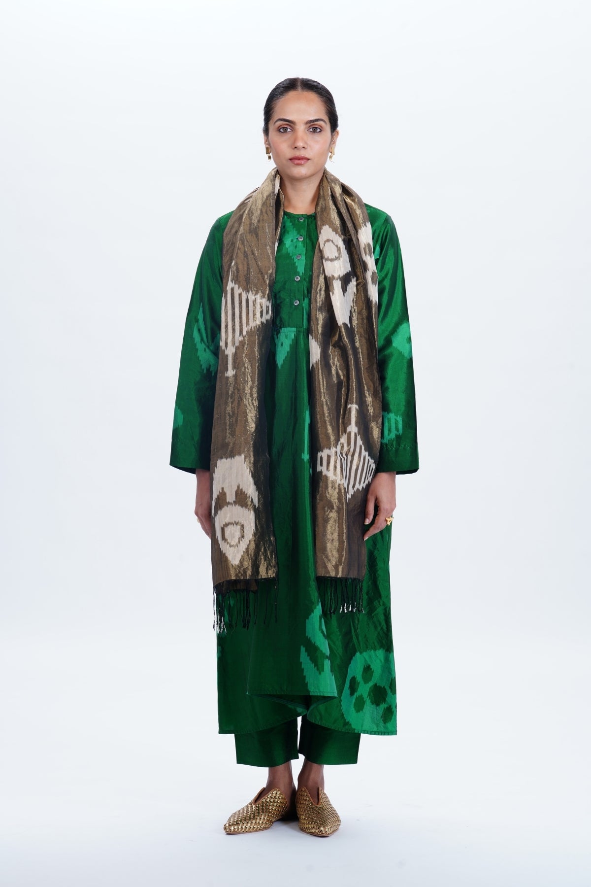 EMERALD YOKE DRESS