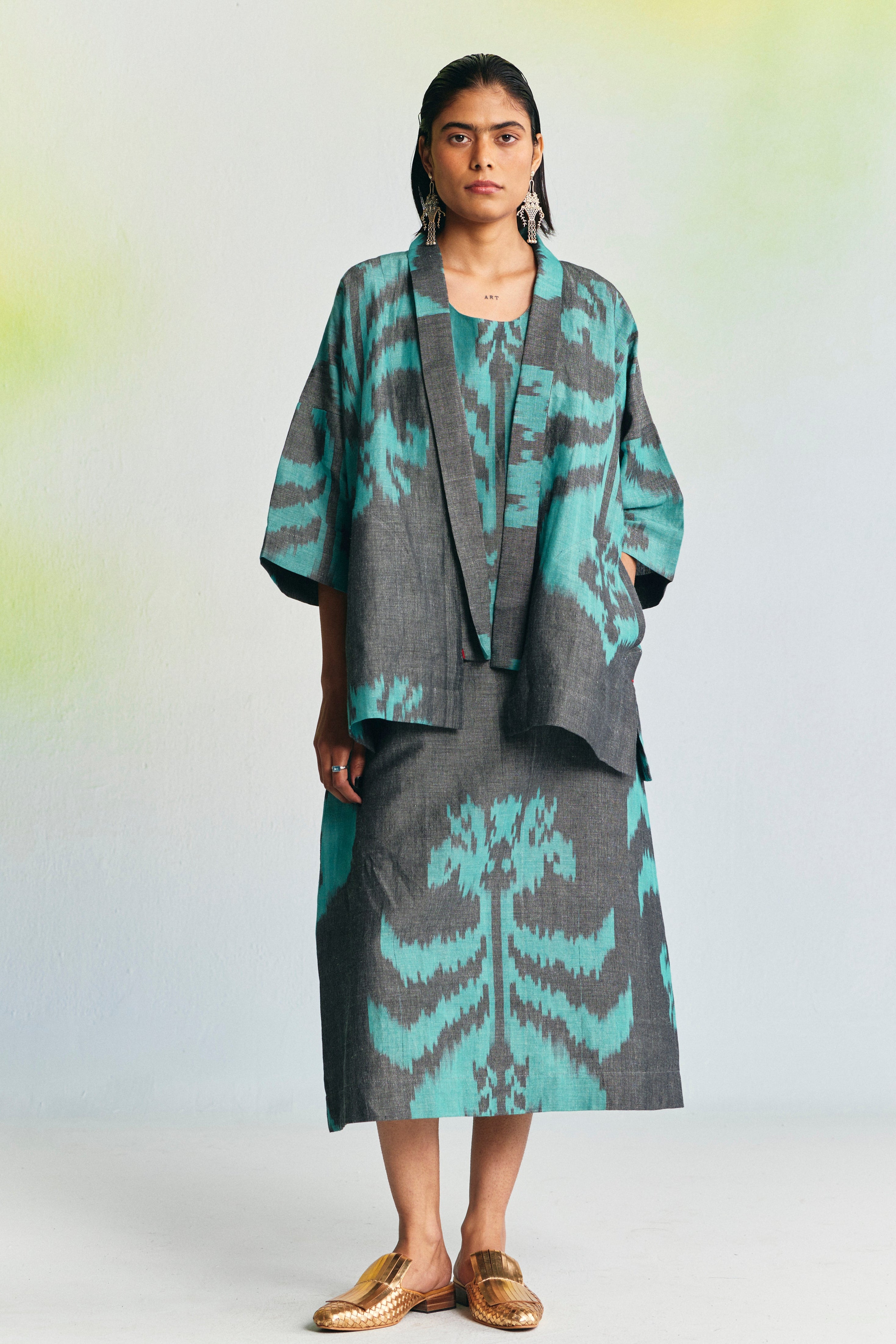 GRISAILLE LINEN KIMONO CO-ORD