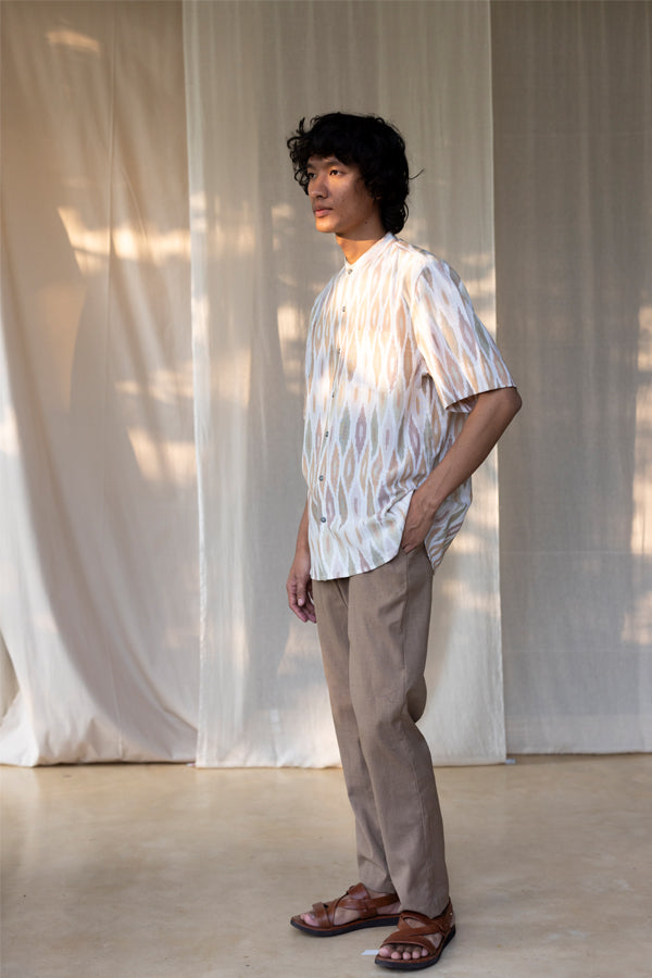 Diamonds in Dust Band Collar Shirt
