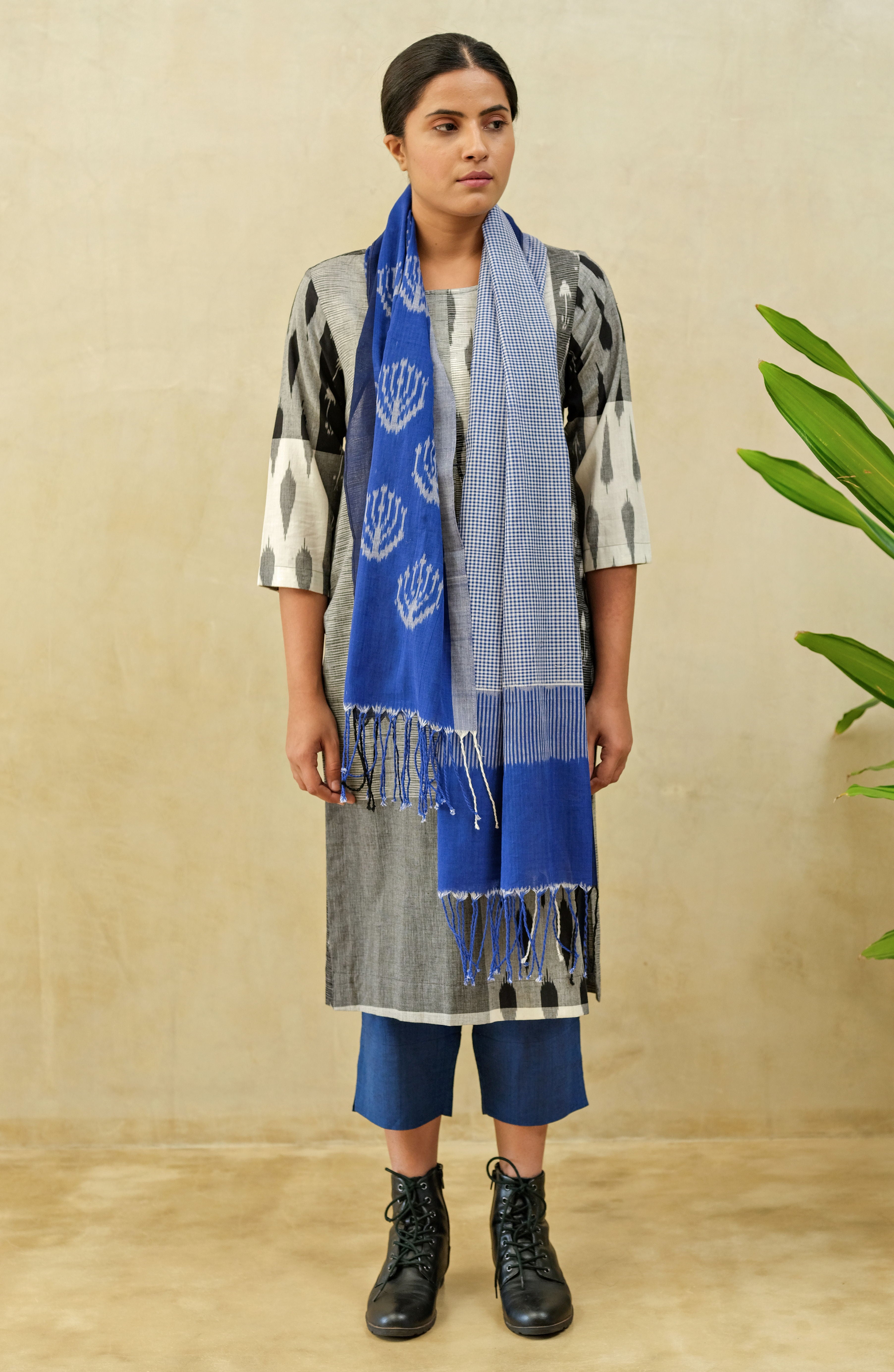 Black Ice Pleated Kurta