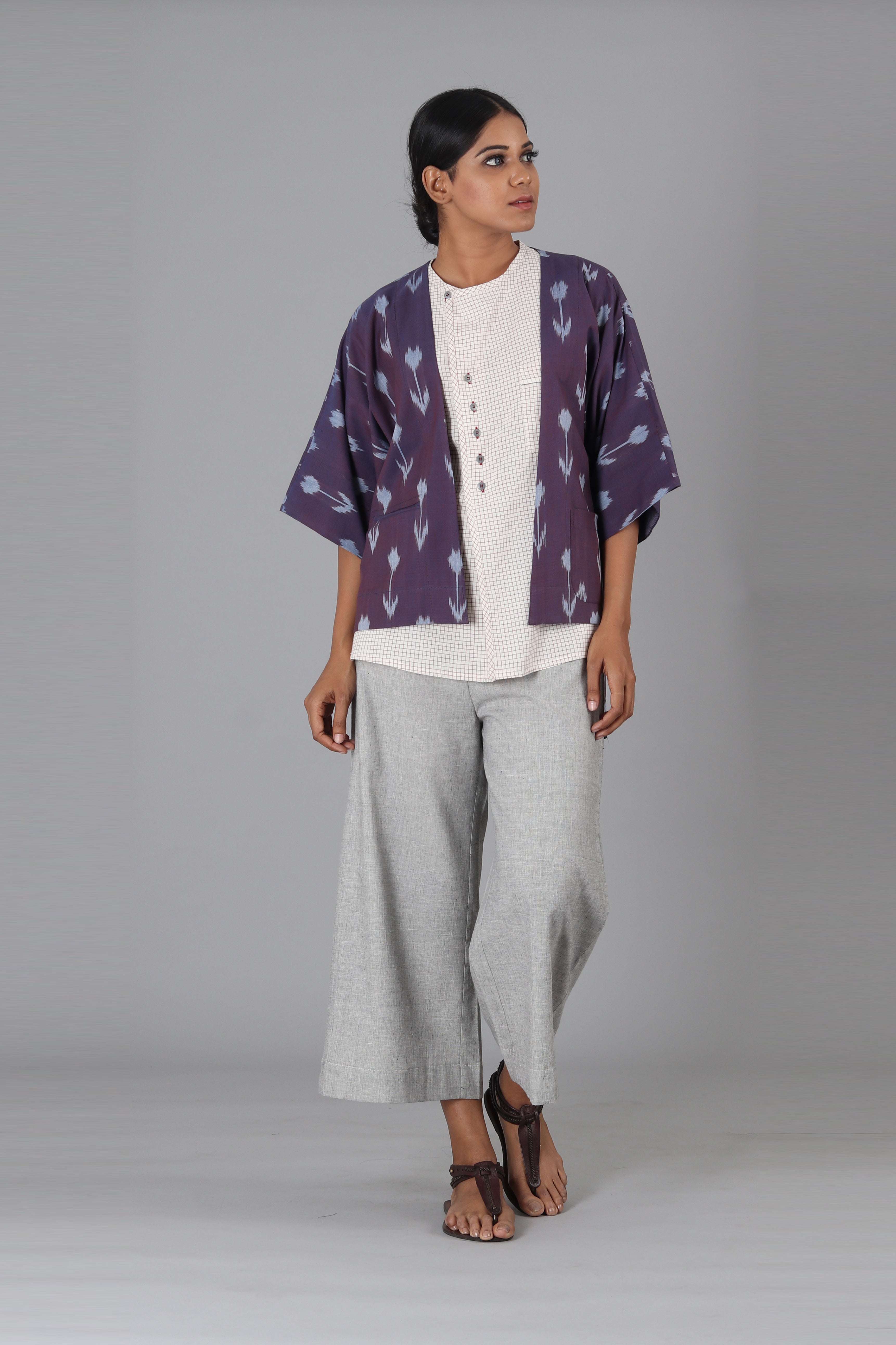 Brown Bud Kimono Jacket